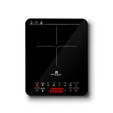 Imagem de Cooktop Indução 1 Boca Portátil Panda Plus Touch 8 Níveis Temperatura Trava Segurança Timer Vitrocerâmico