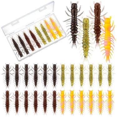 Imagem de Relaxgiant 36 iscas de pesca Hellgrammite 7,6 cm de plástico macio Hellgrammite Fly Isca de pesca realista artificial para água doce (multicolorida)