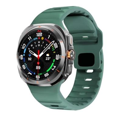 Imagem de Clouism Para samsung galaxy assista ultra cinta 47mm acessórios pulseira cinto esporte silicone correa pulseira para galaxy watch7 ultra pulseiras(Deep green)