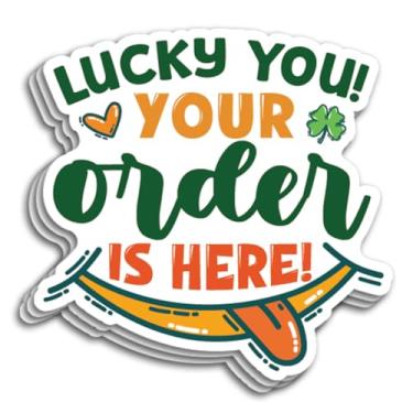 Imagem de 240 peças adesivos de embalagem de negócios do dia de São Patrício, seu pedido está aqui adesivo da sorte para envelopes caixas de envio embalagem de produto