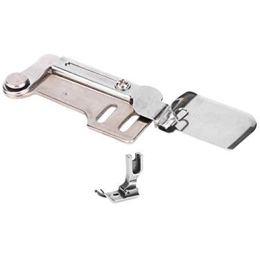 Imagem de Máquina de costura calcador de hemmer calcador de metal de alta qualidade pasta de hemmer curvada pasta inferior para camisa de chiffon de seda ponto de bloqueio máquina de (16/03)