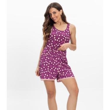 Imagem de Pijama Regata Feminino Regata Infinita Cor Rosa, P, Rosa