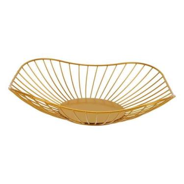 Imagem de Fruteira de Mesa Media - Dourada - Aço - N249085-8 - Quanhe