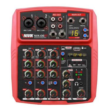 Imagem de Mesa de Som Novik 6 Canais com Interface Bluetooth USB I06 BT
