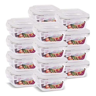 Imagem de KIT 16 Potes Vidro Herméticos Quadrado 320ml
