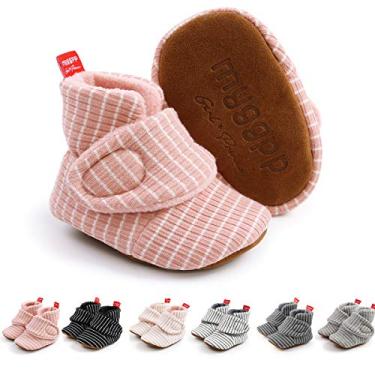 Imagem de Ohwawadi Pantufas Infantis Meninas Meninos Botas Meias Bebês Bebês Bebês Recém-Nascidos Sapatos de Berço Calçados de Bebê Pré-Caminhantes, A37 Pink, 12-18 Months Toddler