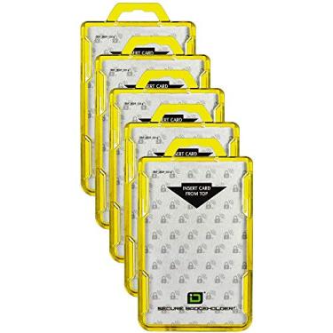 Imagem de ID Stronghold – Bloqueio RFID Suporte de crachá seguro – Duolite 2 Porta-cartão – Carbonato de poliéster – Suporte de crachá de plástico rígido resistente – Moldado e montado nos EUA – Aprovado pela FIPS 201, Amarelo, 5 - Count