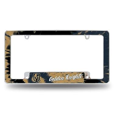 Imagem de Rico Industries NHL Vegas Golden Knights Tie Dye 30,48 cm x 15,24 cm Moldura de placa automotiva para carro/caminhão/SUV