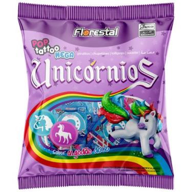 Imagem de PIRULITO BOAVISTENSE POP TATTOO UNICORNIO 450g ALGODÃO DOCE