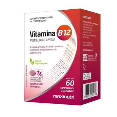 Imagem de Vitamina B12 Maxinutre Sabor Frutas Vermelhas com 60 Comprimidos Masti