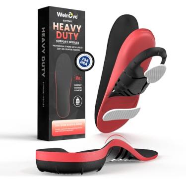 Imagem de Palmilhas masculinas para fascite plantar – Welnove 220+ lbs Palmilha resistente com suporte de arco alto – Inserções ortopédicas para dor no calcanhar e pés planos – Palmilhas de bota de trabalho