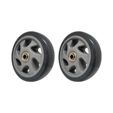 Imagem de Kit 2 un roda pvc cinza 5 pol 110kg p/ rodízio - AJAX
