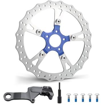 Imagem de MoKitDora Disco de freio traseiro de 33 cm para Harley 2018-2024 Softail Low Rider FXST 114 Street Fat Bob Boy Heritage Classic Sport Glide FLSB Breakout 114 FXBRS Deluxe FXBB polido à mão, azul