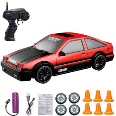 Imagem de Brinquedo Carrinho de Carro Drift 4x4 Corrida Com Controle Remoto Bateria Recarregável Criança Infantil Kizumba (Toyota Ae86 Vermelho)