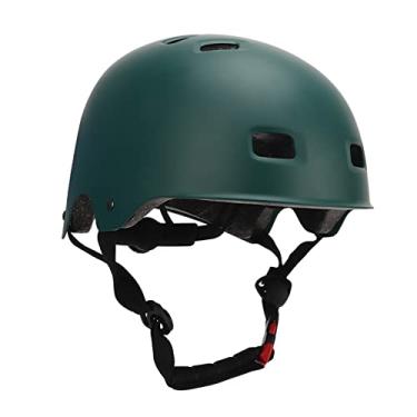 Imagem de Akozon Capacete de Ciclismo - Capacete de Segurança Ajustável Com Ventilação para Adultos e Adolescentes - Ideal para Patinação, BMX e Mountain Bike - Verde (M)
