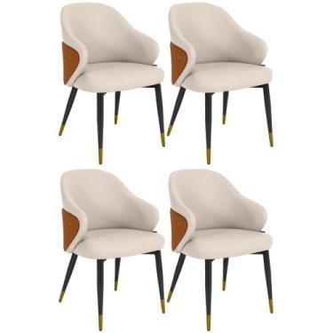 Imagem de Kit 4 Cadeiras de Jantar Estofada Milano Design Italiano com Encosto E
