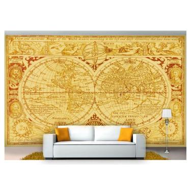Imagem de Papel De Parede Mapa Mundi Antigo Bege 7,50M² Nmu14