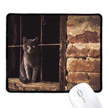 Imagem de Mousepad com foto de gato de canto de animal, tapete de borracha para jogos