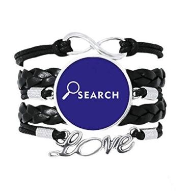 Imagem de OFFbb-USA Magnifier Search Knowledge Understanding Bracelet Love Accessory Twisted Leather Knit Rope Wristband Gift