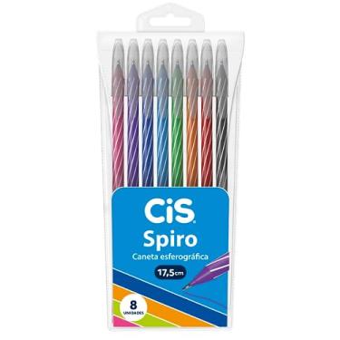 Imagem de Caneta esferográfica 0.7mm Spiro com 8 unidades Cis