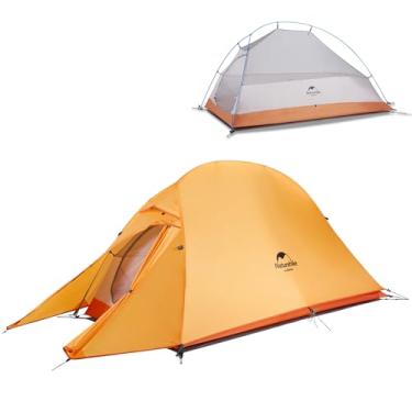 Imagem de Naturehike Barraca Cloud-Up para mochila leve para 1 pessoa com pegada - barraca impermeável para 3 estações de acampamento e caminhada (laranja 210T)