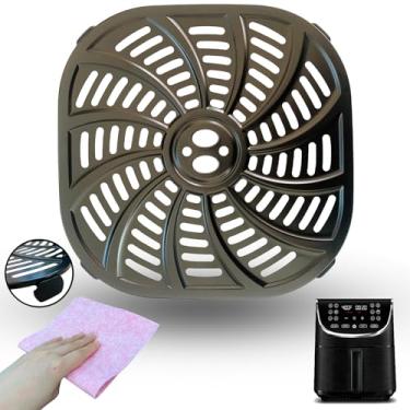 Imagem de CyHiThai Prato de fritadeira a ar quadrada de 7 litros para fritadeiras a ar Gourmia GAF716 7QT, frigideira a ar premium, bandeja de bandeja de inserção de grade para fritadeiras Gourmia de 7 litros,