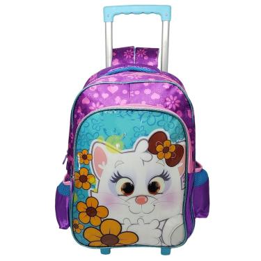 Imagem de Mochila Mochilete Rodinha ECosta Grande Menina Gatinha