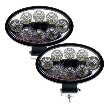 Imagem de Kit 2 Farol Milha Auxiliar Oval Agrícola Off Road 24w 6500k - Briwax