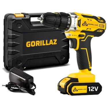 Imagem de Parafusadeira Furadeira Sem Fio Bateria 12v 10mm Para Madeira Metal Cor Amarelo E Preto Gpb-12v 110v/220v Gorillaz