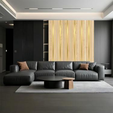 Imagem de Papel de parede adesivo de parede com grade de grão de madeira estampada a quente à prova d'água e à prova de umidade adequado para quarto sala de estar e cozinha renovação e decoração de parede cor