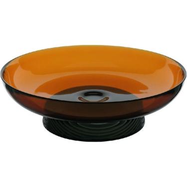 Imagem de FRUTEIRA CENTRO DE MESA DECORATIVO HOME&CO COM PÉ VIDRO 9x30x30cm MARROM