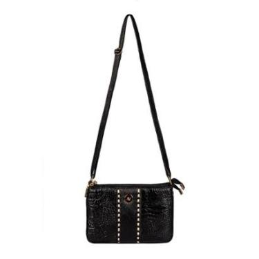 Imagem de Bolsa transversal de couro croco Cristal-Feminino