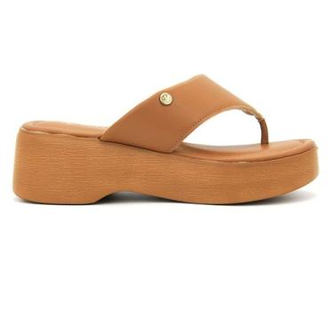 Imagem de Tamanco Via Uno Original Anabela Plataforma Feminino 003, 38, Camel