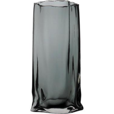 Imagem de Vaso Decorativo Enfeite Casa Vidro 30x15x10cm Cinza - HOMECO, Material