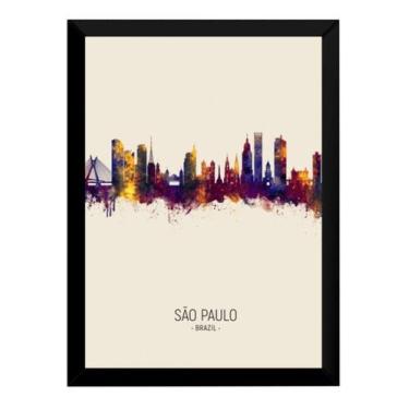 Imagem de Quadro Decorativo Icones De São Paulo Cidade Da Garoa 42x29 - Fanarte