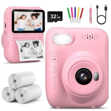 Imagem de Câmera Infantil Instant Print Hangrui com Cartão de 32GB (3 a 12 anos)
