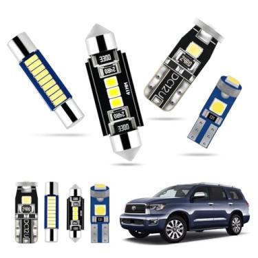Imagem de EASY EAGLE Luzes LED interiores de carro para Toyota-Sequoia-2008-2021: Kit de 20 peças de lâmpadas LED brancas - Super brilhante 6000K + ferramenta de instalação
