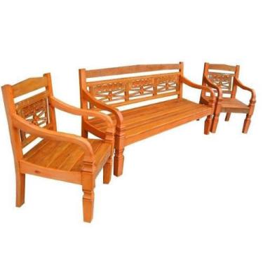 Imagem de Jogo de Bancos Rústico Amsterdã em Madeira de Demolição - Cód 1301