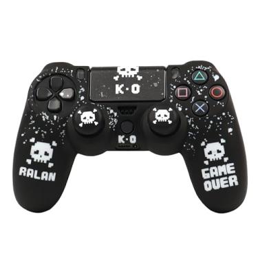 Imagem de RALAN Capa de controle Pixelated Skull Design com 2 alças de polegar compatível com PS4/Playstation 4 Slim/Pro Controller