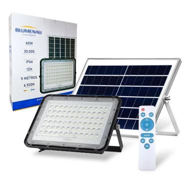 Imagem de Refletor Tech Holofote 60w Solar Fotocélula 6500K c/ Bateria