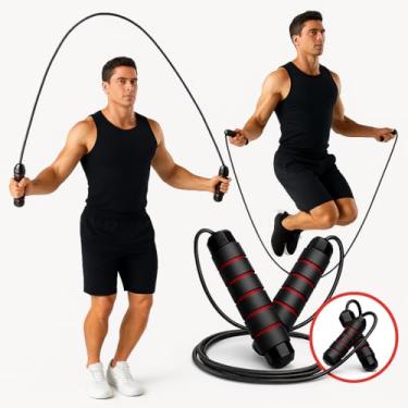 Imagem de Corda De Pular Cross Speed Rope Profissional Fitness Ajustável De 3 Metros Com Rolamento e Cabo De Aço Revestido