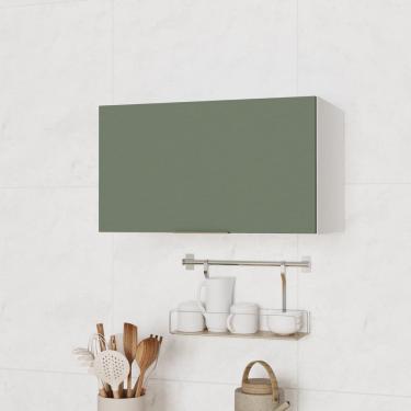 Imagem de Armário Aéreo 1 Porta Basculante 60cm Ipanema Cabecasa Madeiramadeira Verde Folha/Branco