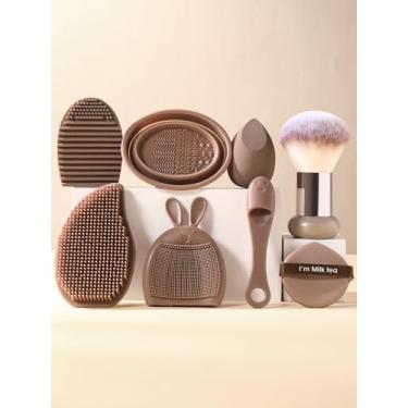 Imagem de Kit de ferramentas de maquiagem, esponja de maquiagem, escova de limpeza facial, máscara facial, almofada de ar, combinação de pele, maquiagem facial, reutilizável, lavável