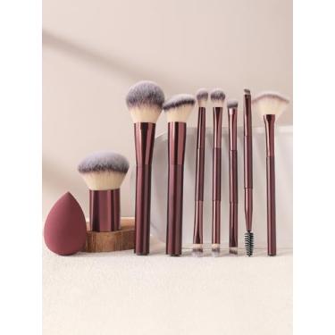 Imagem de Conjunto de 8 pincéis de maquiagem e esponjas de maquiagem para maquiagem diária no rosto