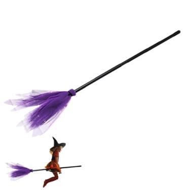 Imagem de Vassoura de bruxa, vassoura de fantasia – decorações de brincar de , fantasias de quintal, cosplay, apresentações de palco, festas de Halloween em casa mal-assombrada