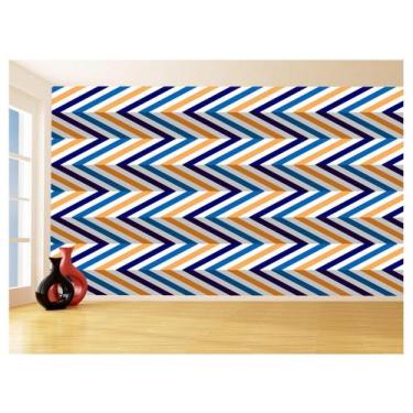 Imagem de Papel De Parede 3D Sala Chevron Zig Zag Listras 3,5M Zig45 - Você Deco