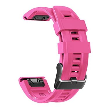 Imagem de ZEDEVB Pulseira de silicone para relógio inteligente Garmin Fenix 7X 7 Fenix 6X 6 Pro Fenix 5X 5 Plus 3HR pulseira de liberação rápida (Pk, 26 mm)