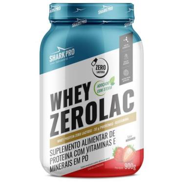 Imagem de Whey ZeroLac - 900g Morango - Shark Pro - Shark Pro Suplemento