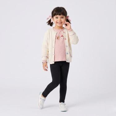 Imagem de Calça Legging Infantil Menina Em Algodão Upalôo, Preto, 06