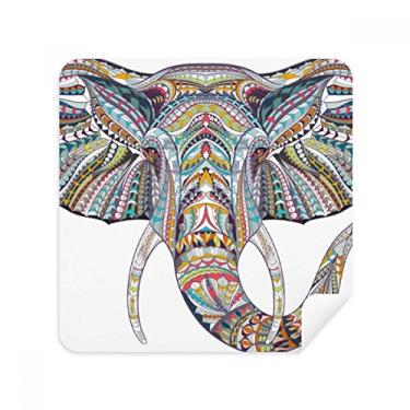 Imagem de Tecido de camurça com design de elefante colorido estilo mosaico, 2 unidades